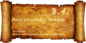 Matriszottó Armida névjegykártya